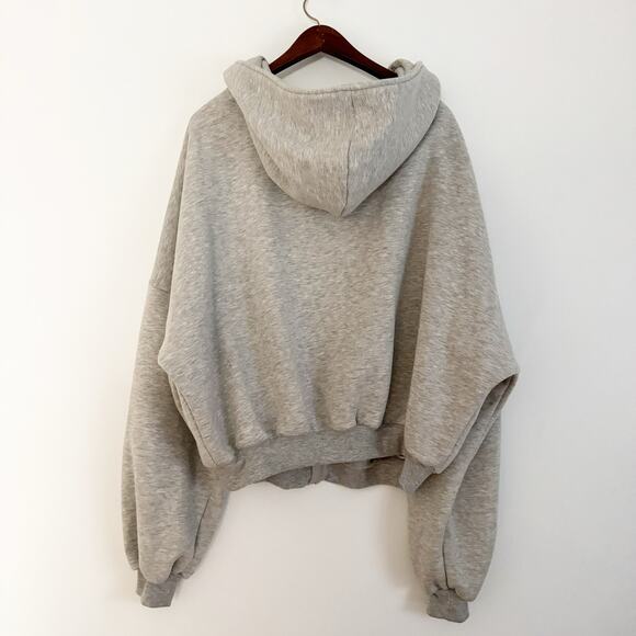 BLOGILATES Marshmallow Full Zip Hooded Sweatshirt Light Gray Large L - Picture 9 of 12